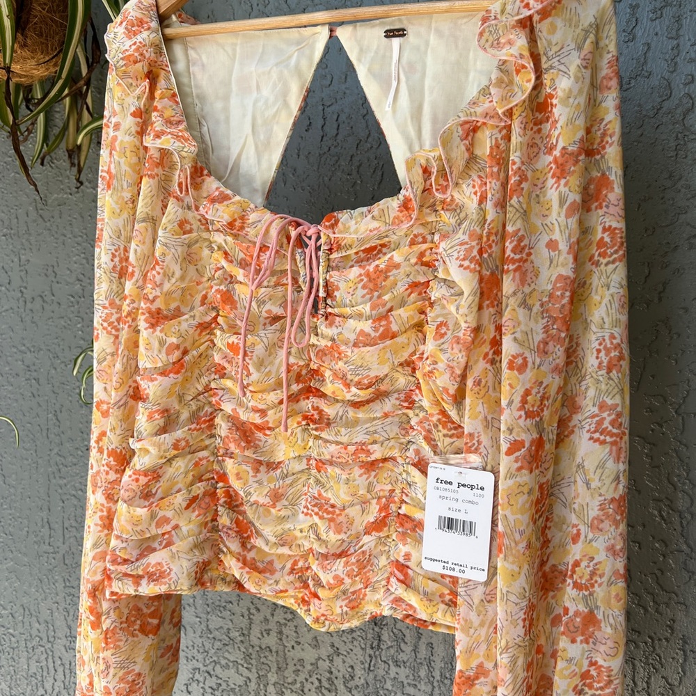 Free People Mabel Printed Blouse Spring Combo NWT